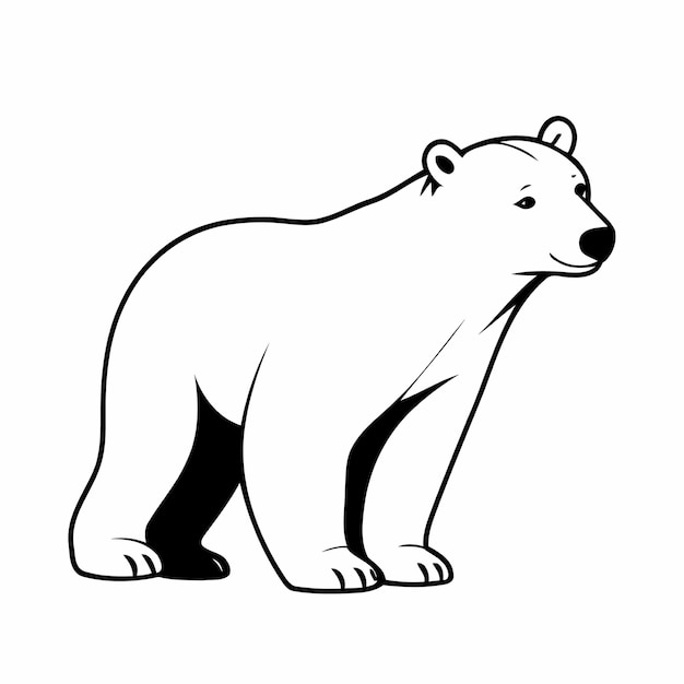 Dibujo alegre de oso polar para niños pequeños.