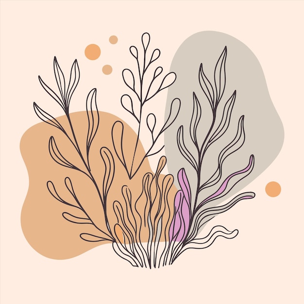 un dibujo de una alga con las palabras "alga de mar" en él