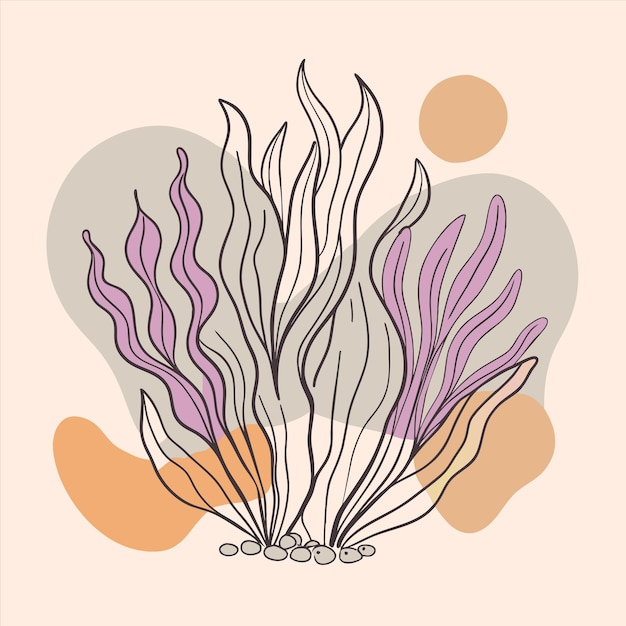 un dibujo de un alga con las palabras " mar " en él
