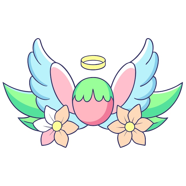 un dibujo de un ángel con una cruz en él