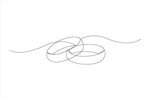 un dibujo de anillos y una línea en un fondo blanco
