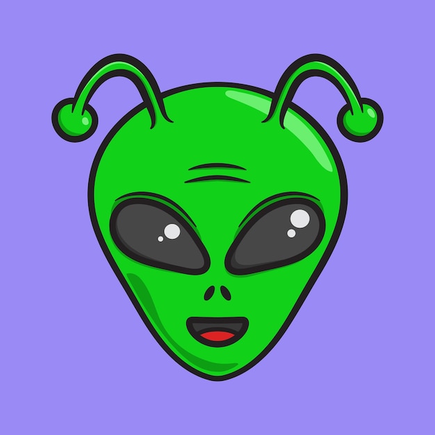 El dibujo animado del alienígena verde lindo