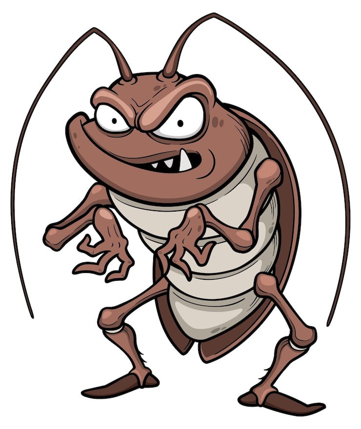 Vector un dibujo animado de una cucaracha
