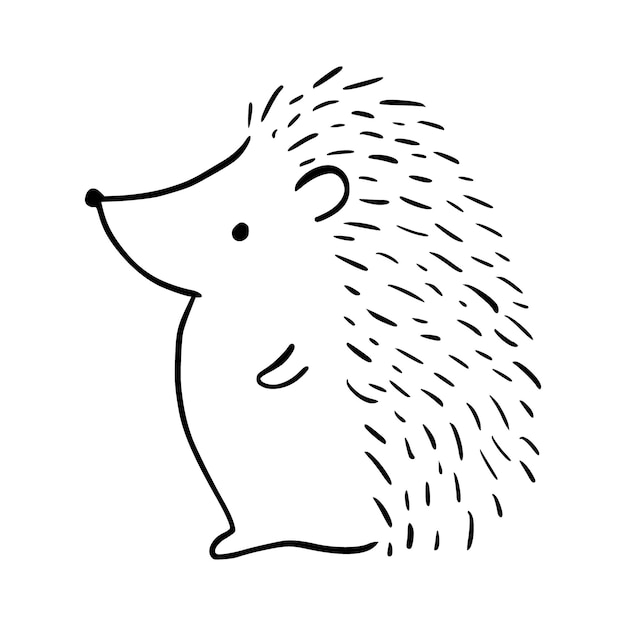 dibujo animado de un erizo lindo ilustración vectorial aislada del erizo adorable dibujado a mano