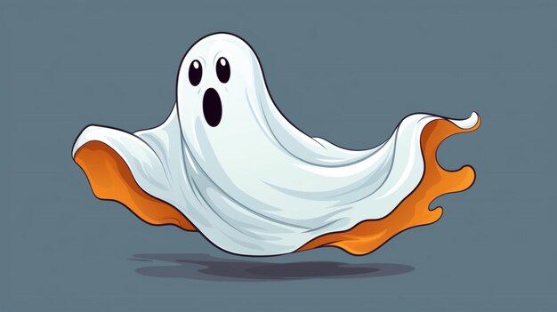 Vector dibujo animado de un fantasma con una cara dibujada en él