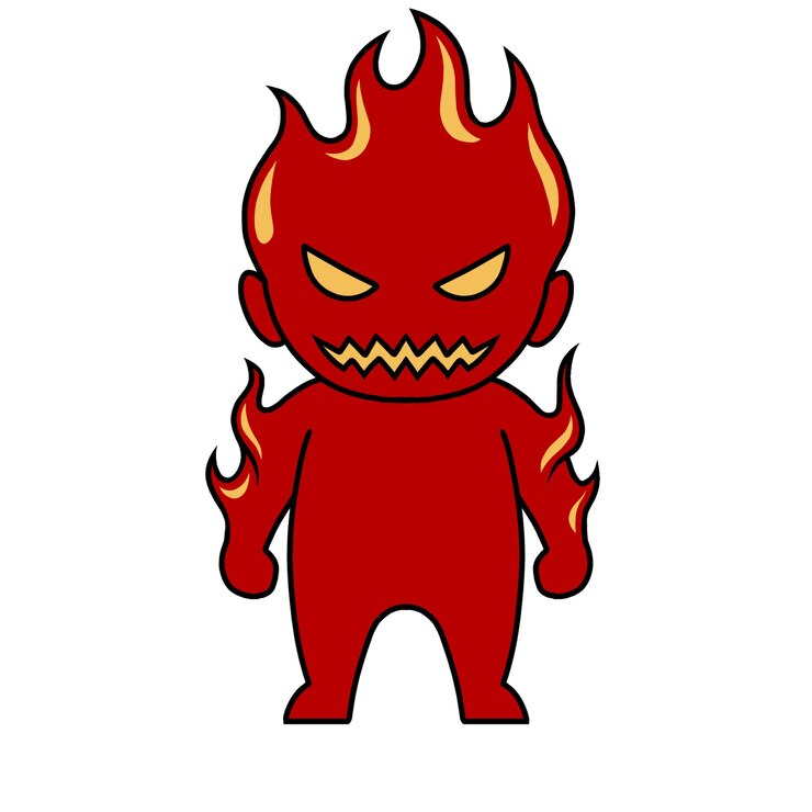 un dibujo animado de fantasmas de fuego