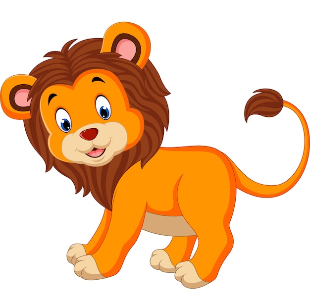 El dibujo animado del león lindo