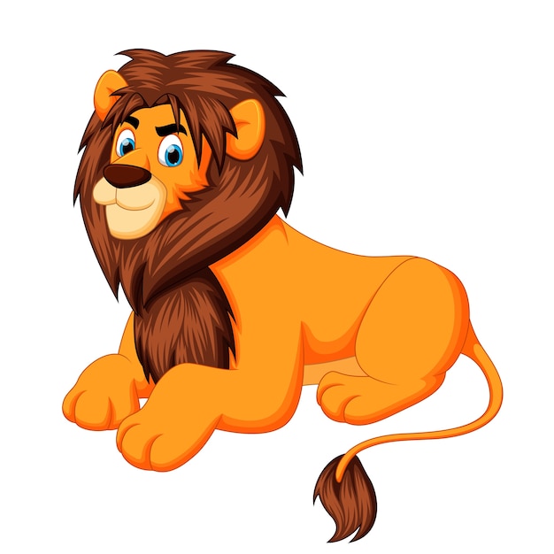 El dibujo animado del león lindo