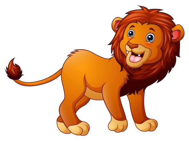 El dibujo animado del león lindo