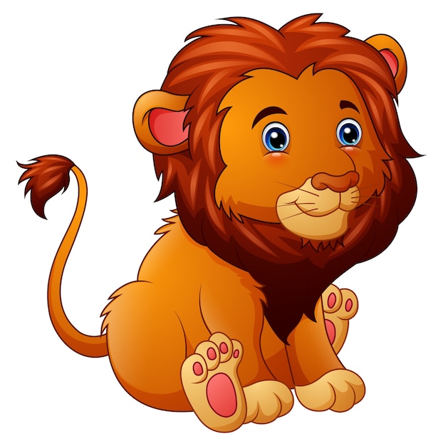 El dibujo animado del león lindo
