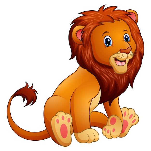 El dibujo animado del león lindo