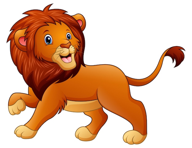 El dibujo animado del león lindo