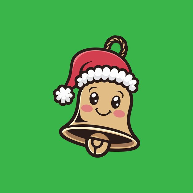 Un dibujo animado lindo icono de campanas felices arte de ilustración vectorial