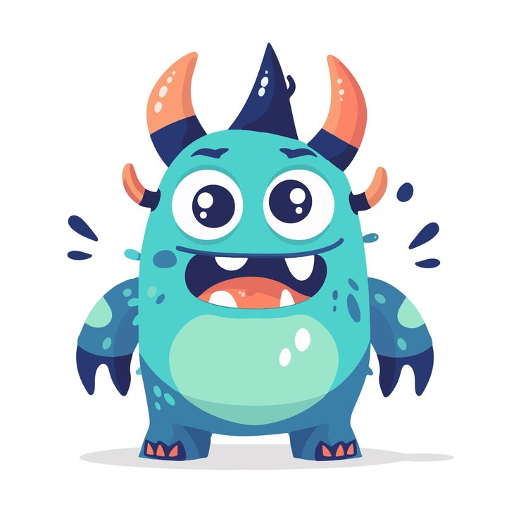 un dibujo animado de un monstruo con una expresión sorprendida