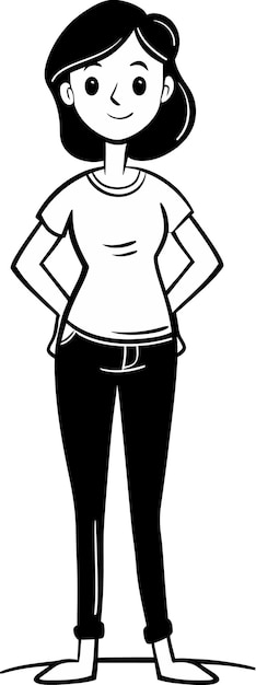 un dibujo animado de una mujer con una camiseta que dice camiseta
