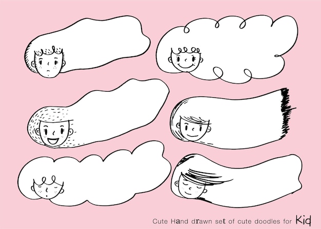 El dibujo animado de la niña dibujada a mano