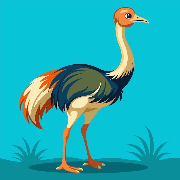 un dibujo animado de un pájaro con un fondo azul con una imagen de un ave en él