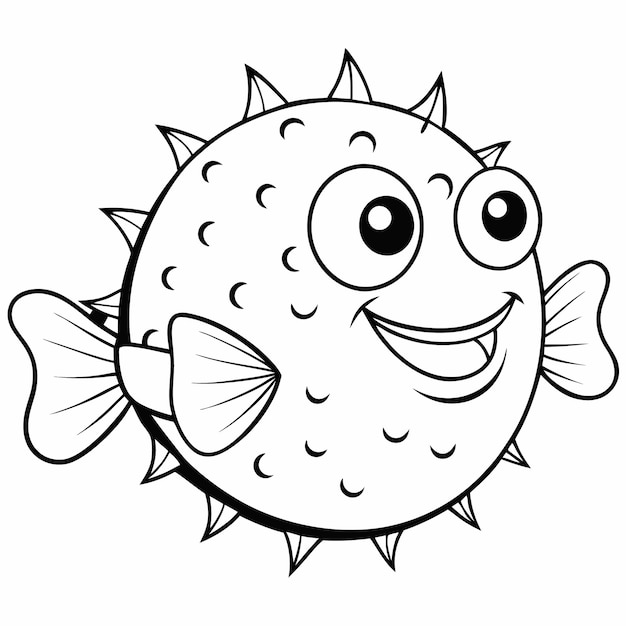 El dibujo animado de los peces globos