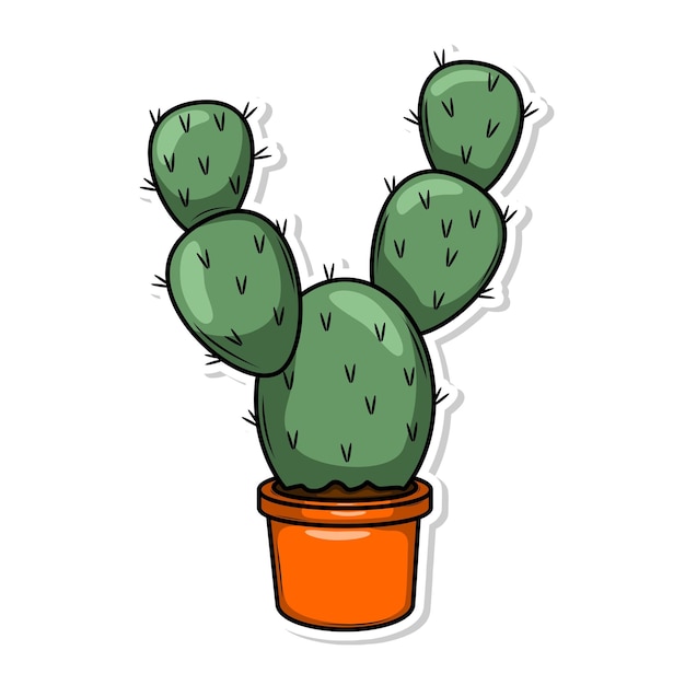 un dibujo animado de una planta de cactus con un fondo blanco