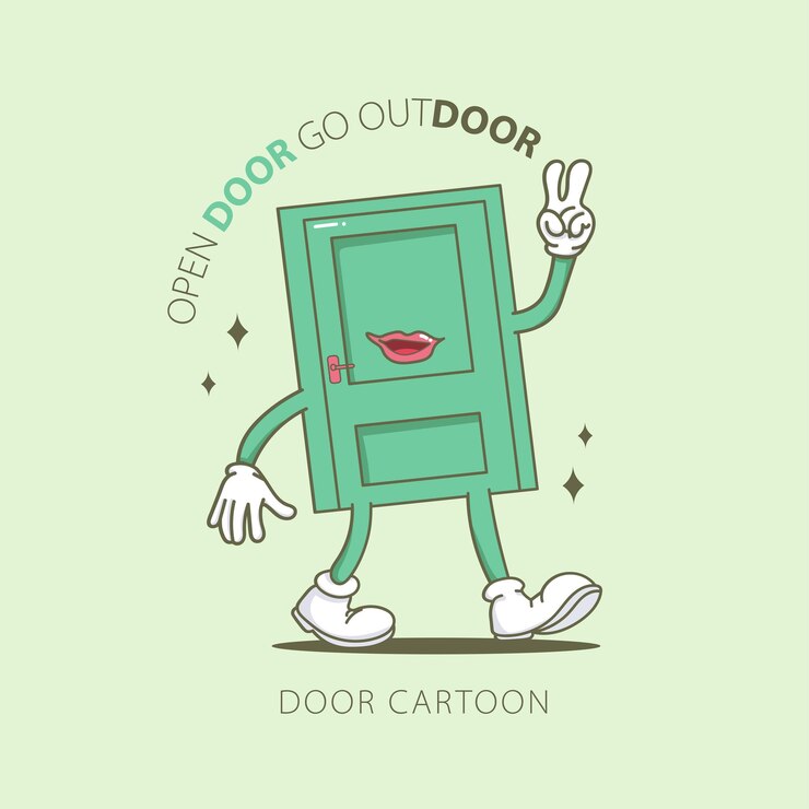 El dibujo animado de la puerta.