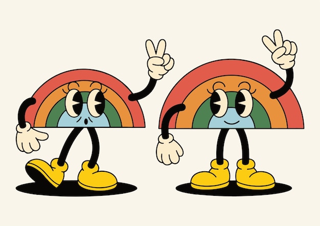El dibujo animado Rainbow Retro