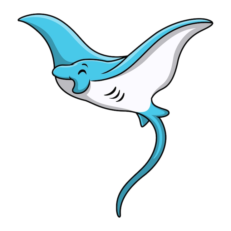 Vector el dibujo animado de la raya en fondo blanco
