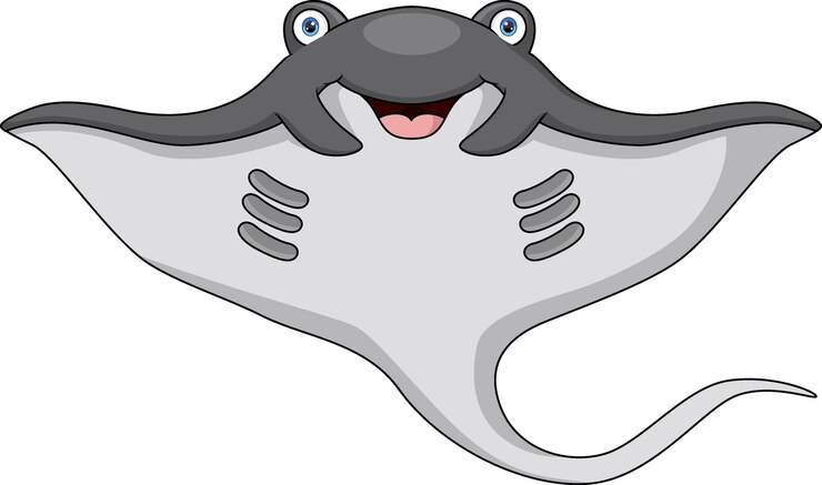 Vector el dibujo animado de la raya en fondo blanco