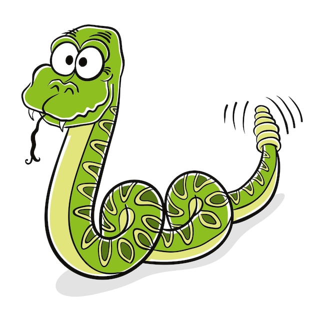 Vector el dibujo animado de la serpiente verde
