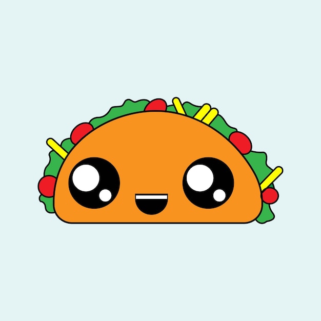 El dibujo animado de Taco es una ilustración vectorial.