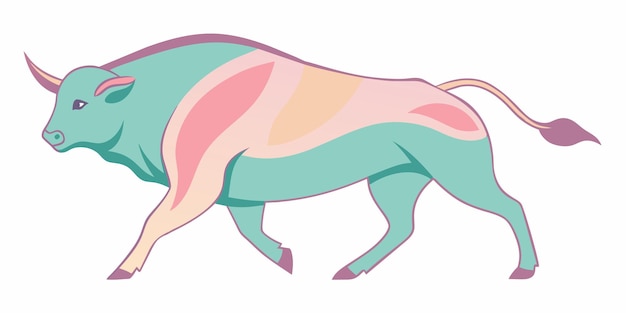 un dibujo de un animal rosa con una cola verde y rosa