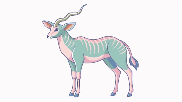 un dibujo de un animal verde con un cuello largo