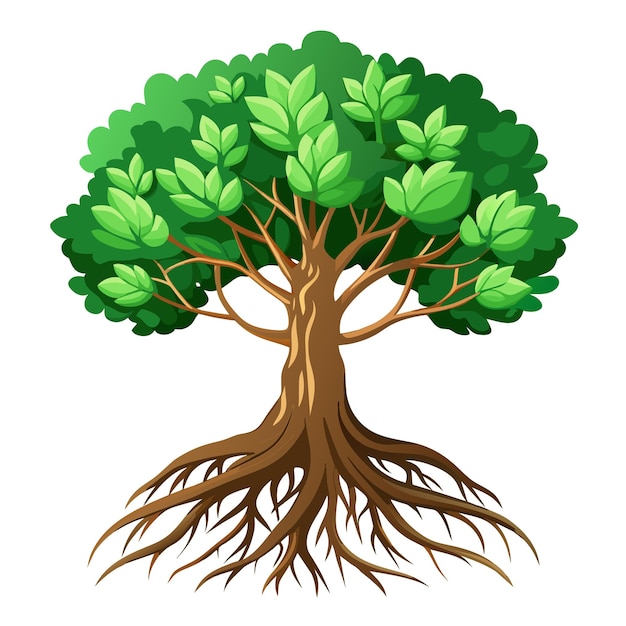 un dibujo de un árbol con un árbol creciendo fuera de él