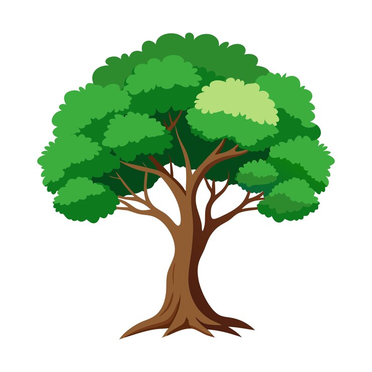un dibujo de un árbol con un árbol en él