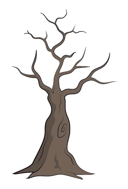 un dibujo de un árbol con una espiral en él