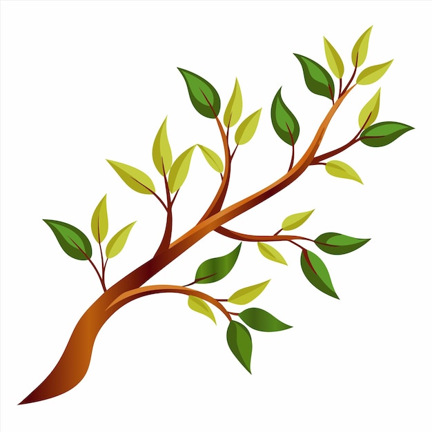 un dibujo de un árbol con hojas verdes y una rama que dice "el árbol"