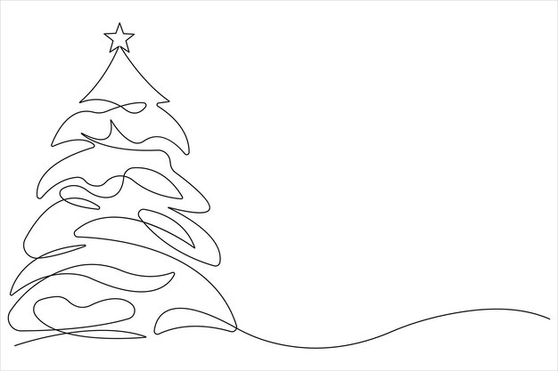 un dibujo de un árbol de Navidad con una estrella en él