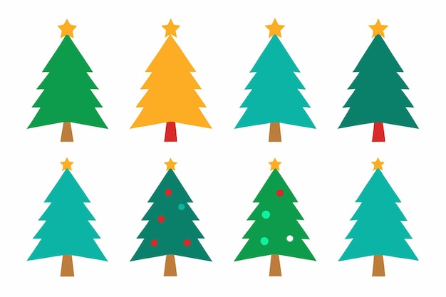 un dibujo de un árbol de Navidad con una parte superior colorida