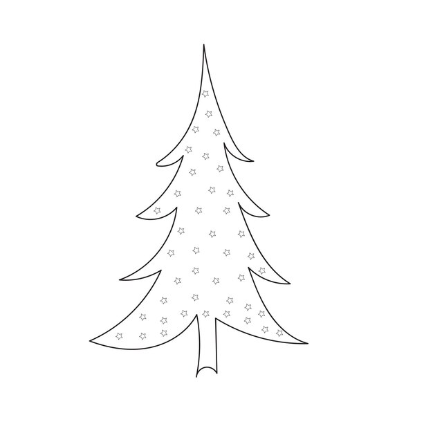 Dibujo de árbol de Navidad en un vector de línea continua