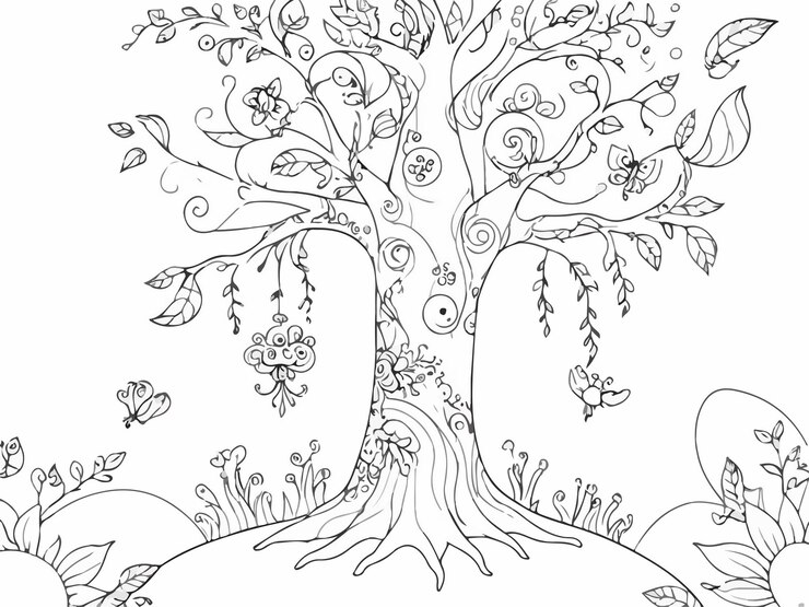 un dibujo de un árbol con las palabras cita la palabra cita en él