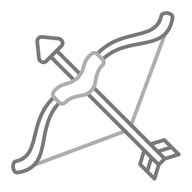 Un dibujo de un arco y una flecha con un dibujo de una persona en él
