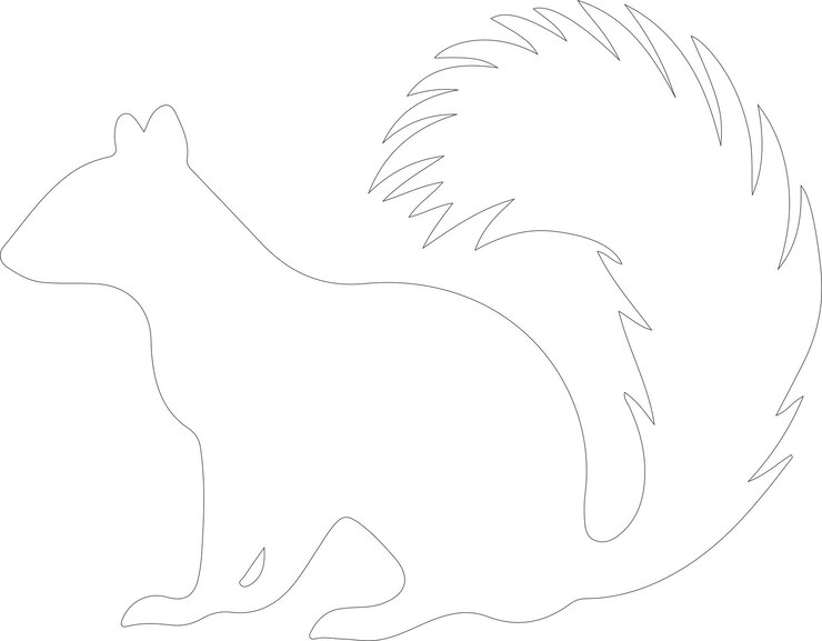 Vector un dibujo de una ardilla que tiene una cola que dice ardilla