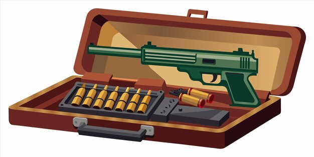 Vector un dibujo de un arma que tiene la palabra arma en él