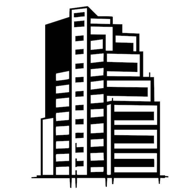 Dibujo arquitectónico moderno de un edificio de gran altura