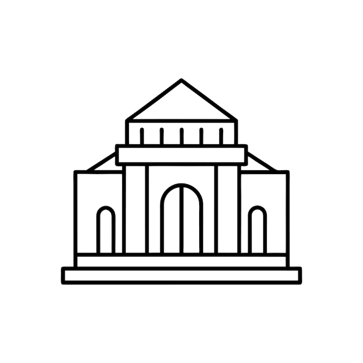 Vector dibujo de arquitectura, dibujo de línea, arte vectorial, ilustración, esquema de diseño