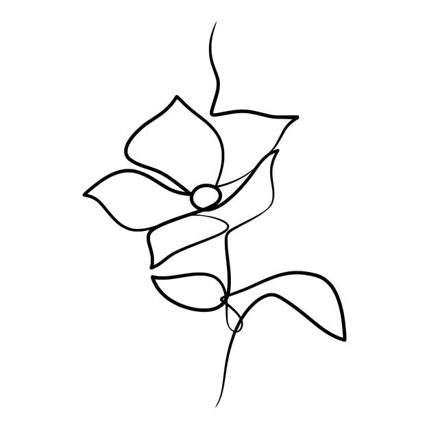 Dibujo de arte continuo de una línea de flor de bígaro de belleza