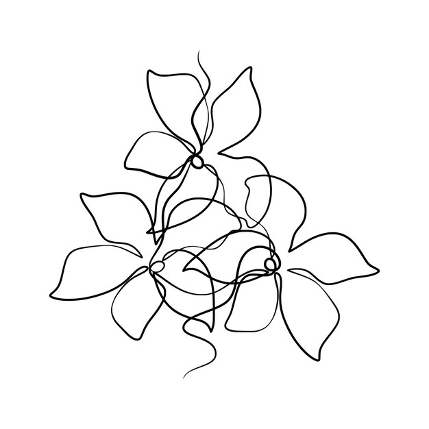 Dibujo de arte continuo de una línea de flor de jazmín de belleza