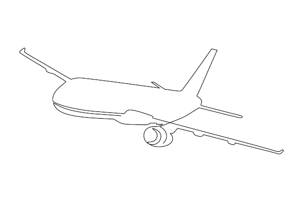 dibujo de arte de línea continua de avión