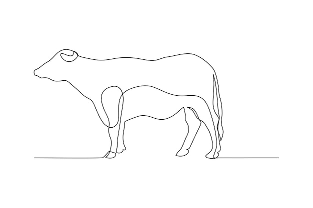 dibujo de arte de línea continua de búfalo
