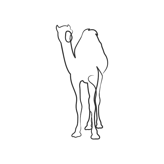 Dibujo de arte de una línea continua de camello