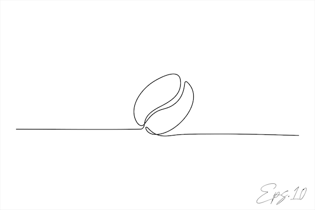 dibujo de arte de línea continua de granos de café